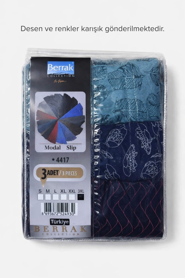 Berrak 4417 Erkek 3'lü Slip - Thumbnail