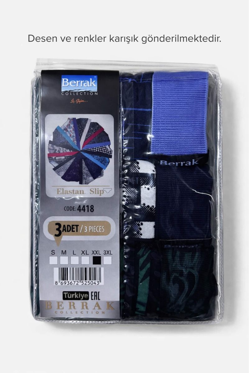 Berrak - Berrak 4418 Erkek 3'lü Slip