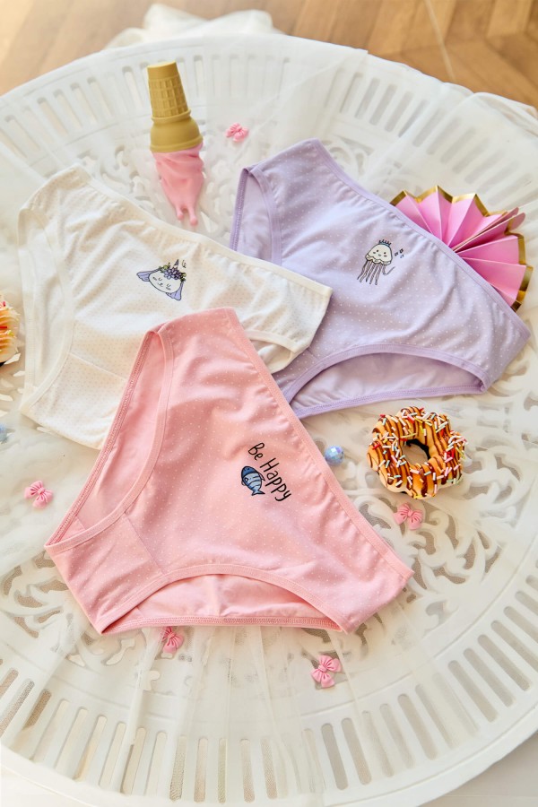 Berrak - Berrak 6865-60 Kız Çocuk 3'lü Külot