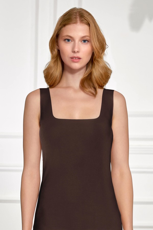 Berrak 7033 Kadın Pamuklu Lazer Kesim Atlet - Thumbnail