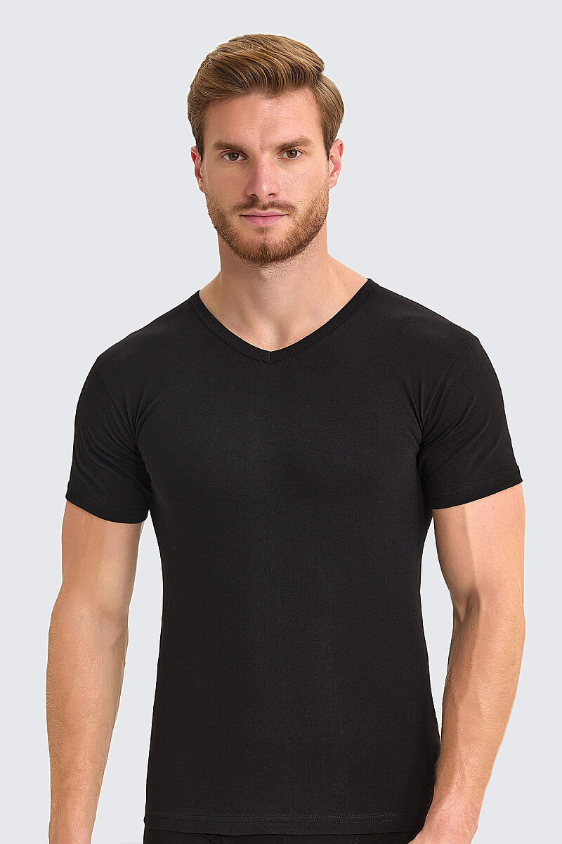 Berrak - Berrak 1006 Erkek Siyah V Yaka