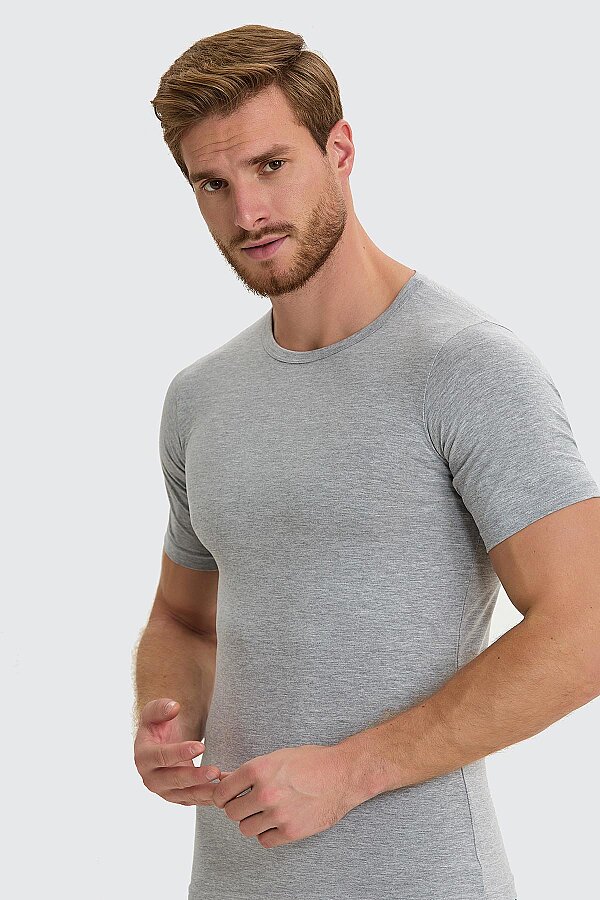 Berrak 1024 Erkek Likralı Süprem Kısa Kol Bisiklet Yaka - Thumbnail