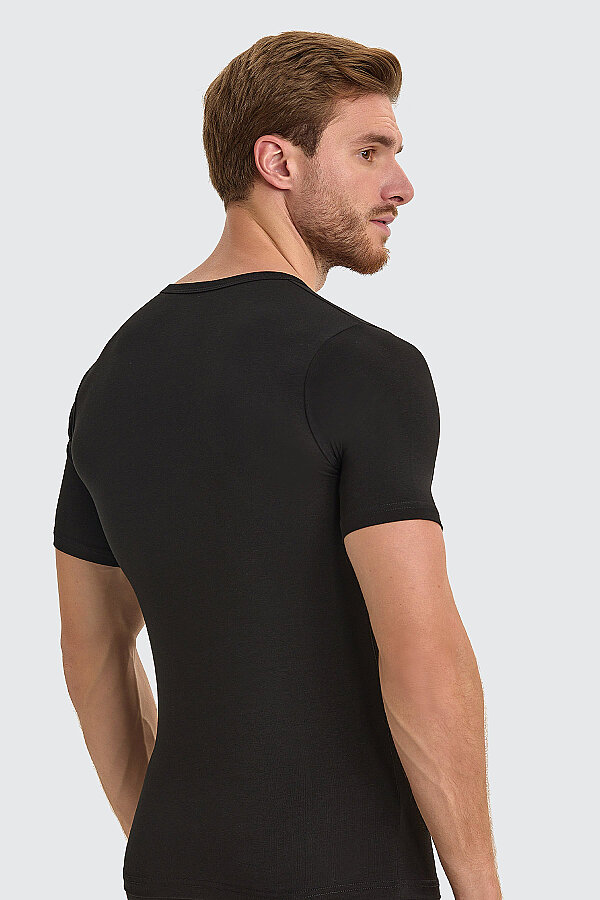 Berrak 1027 Erkek Likralı Süprem Kısa Kol V Yaka - Thumbnail