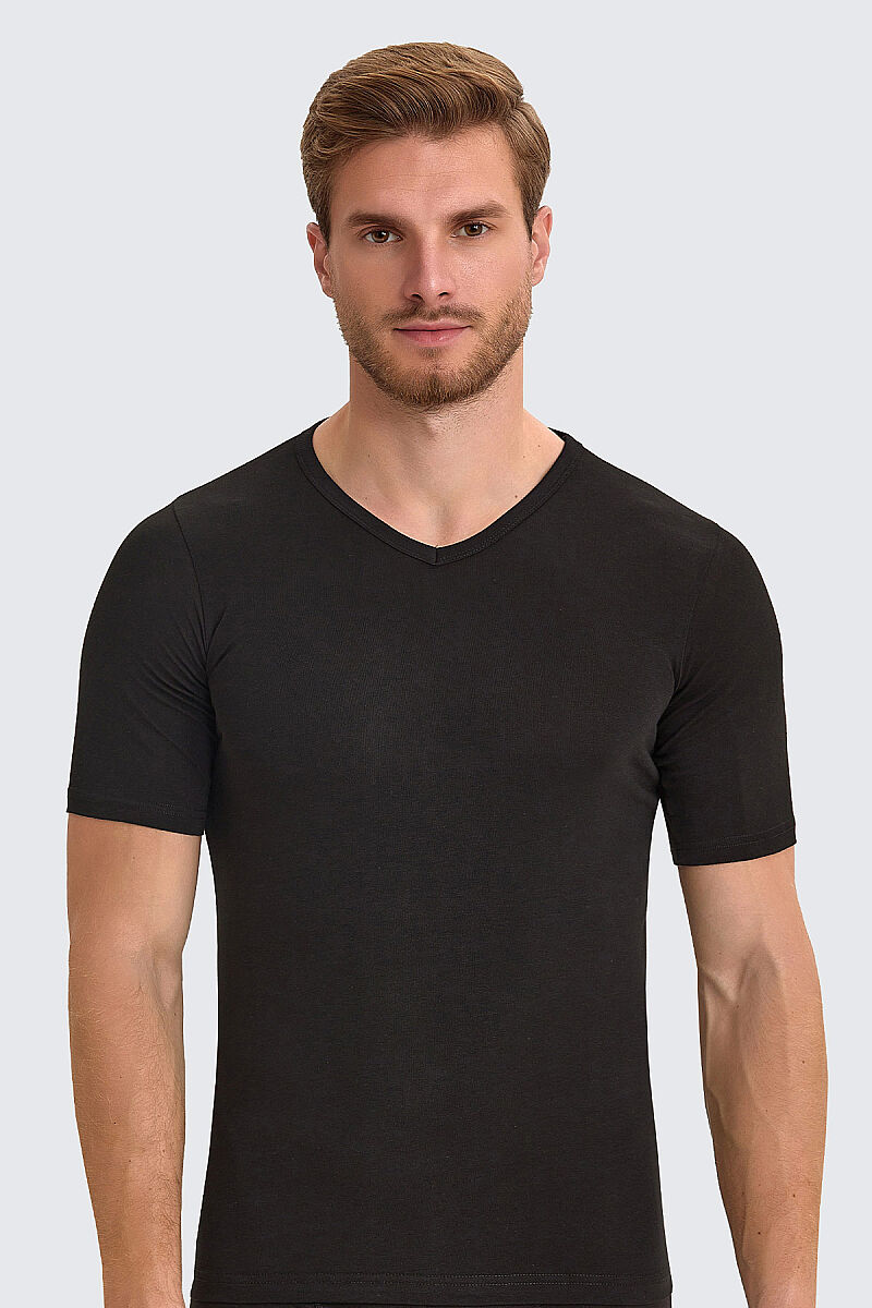 Berrak - Berrak 1027 Erkek Likralı Süprem Kısa Kol V Yaka