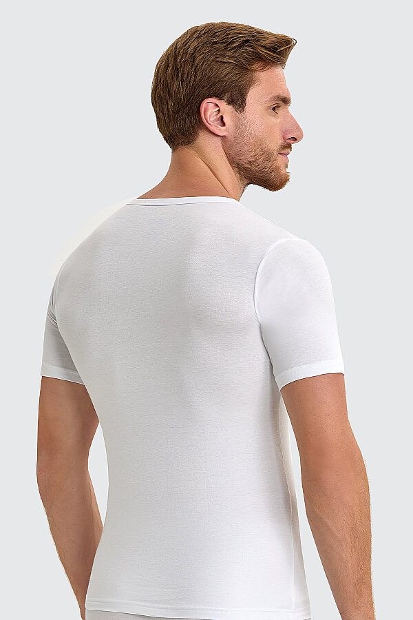 Berrak 1027 Erkek Likralı Süprem Kısa Kol V Yaka - Thumbnail