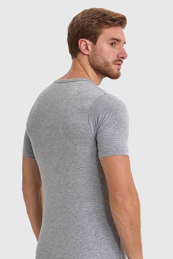 Berrak 1027 Erkek Likralı Süprem Kısa Kol V Yaka - Thumbnail